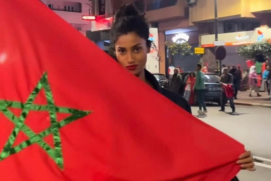 Iman Hammam with moroccan flag